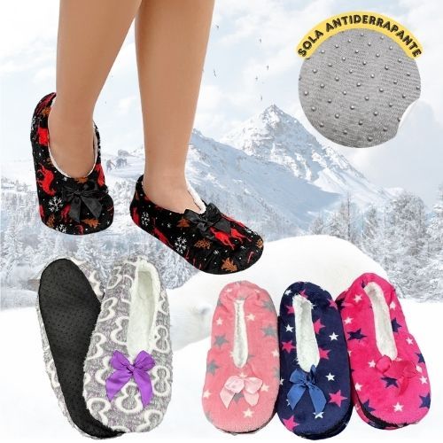 Kit 1, 2 OU 3 Pantufa Sapatilha de Inverno Peludinha Forrada de Lã Antiderrapante Feminina Fechada