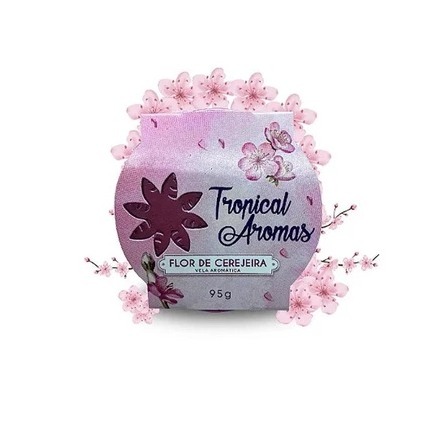 Kit Vela Aromática Flor Cerejeira Vanilla Limão Siciliano e Lavanda 95g Tropical Aromas