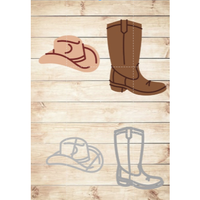 cortador kit cowboy bota chapeu em Oferta na Shopee