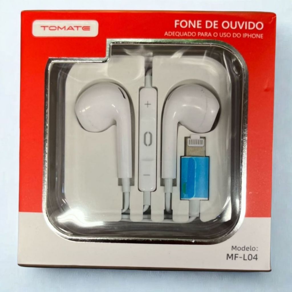 Fone de Ouvido com Cabo Apple Lightning - Tomate MF-L04 / Qualidade iOS