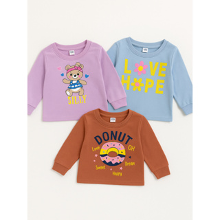 KIT com 3 Blusa de moletom para MENINAS SEM capuz estampado em Oferta na Shopee