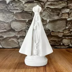 Nossa Senhora Aparecida Manto Liso em Gesso Cru de 22,5 Cm