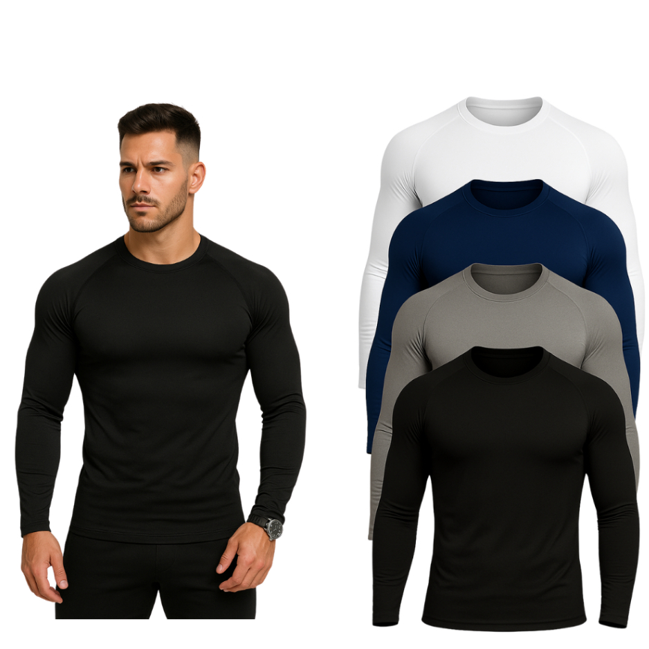 Camisa Térmica Proteção Uv 50+ Segunda Pele Camiseta Blusa Malha Fria Unissex Academia Manga Longa