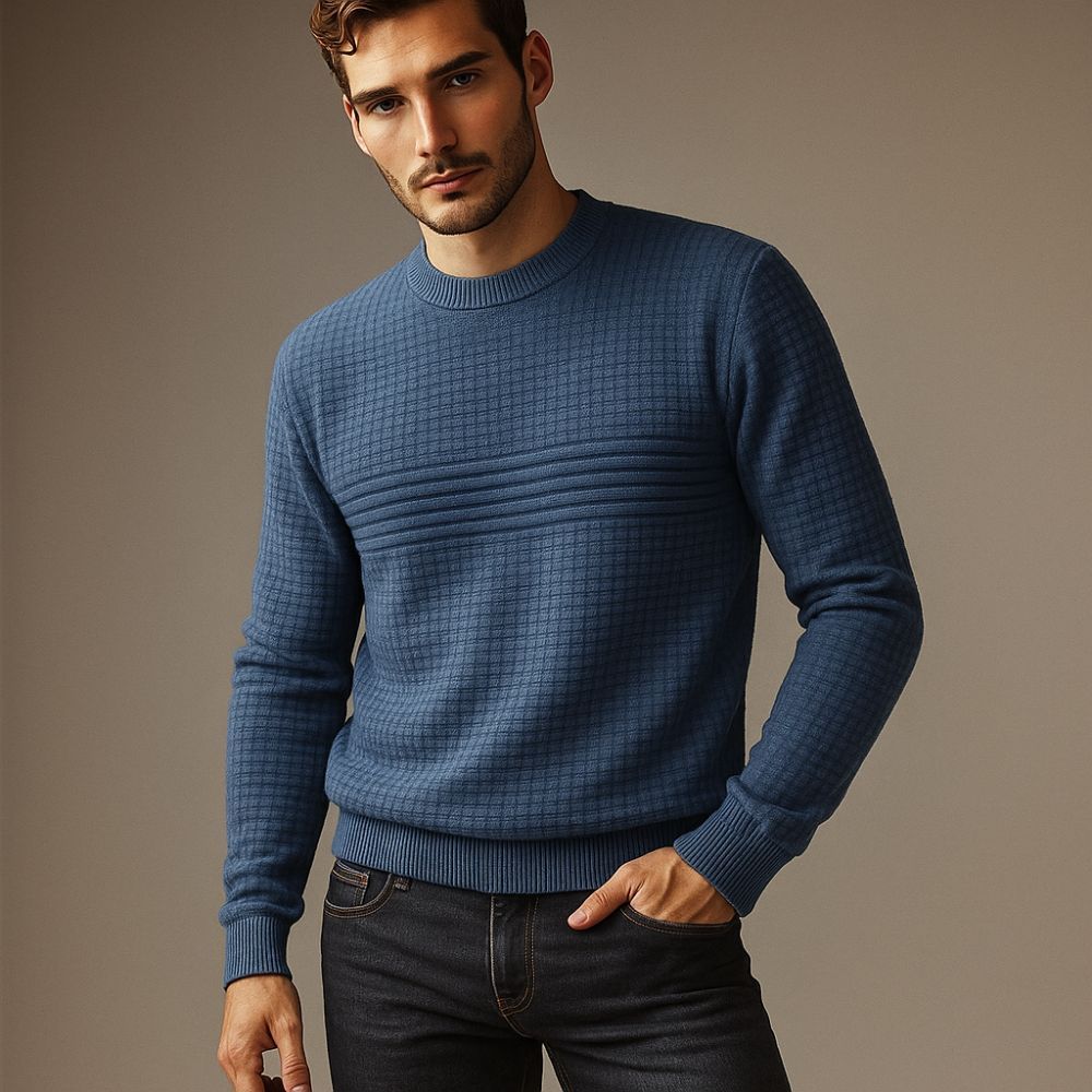 Suéter Masculino Tricô Fino Cardigan Moderno com Detalhe Texturizado Moda Inverno Estilo e Conforto