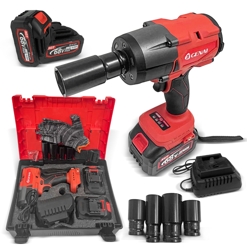 Parafusadeira Furadeira e Chave De Impacto 68v 02 Baterias Sem Fio 4 Soquetes Com Maleta Profissional 1000NM em Oferta na Shopee