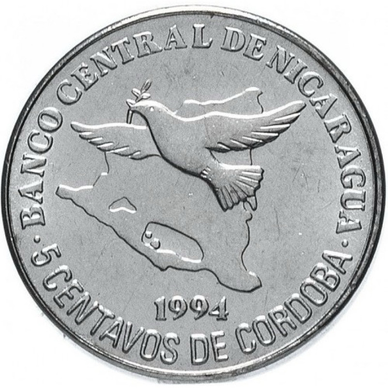 Moeda -> Nicarágua Fc 🇳🇮 -> 5 Centavos -> América Central