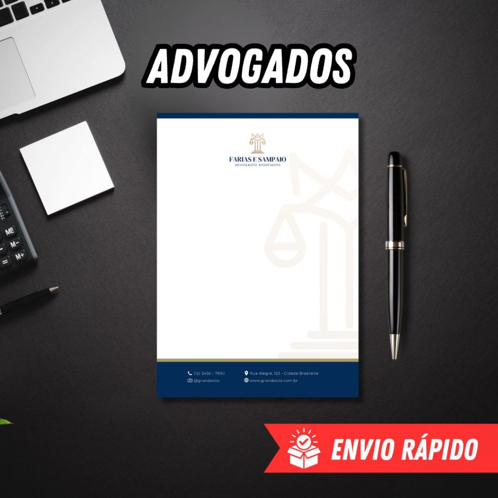 Blocos Anotações Advogados - Bloco de Anotações / Timbrado colorido personalizado -14x20 cm