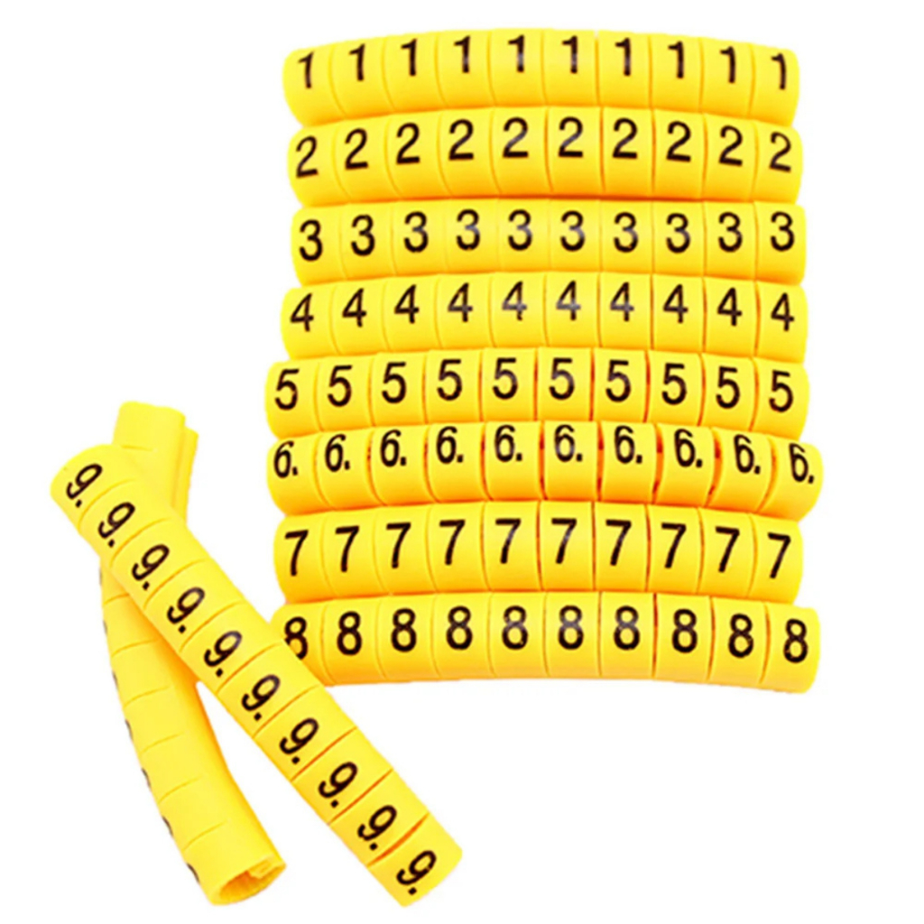 Kit 500 Peças Anilha Identificador Marcador Cabos Fios de 2,5 A 4mm Ec-1 Numerados do 0a9