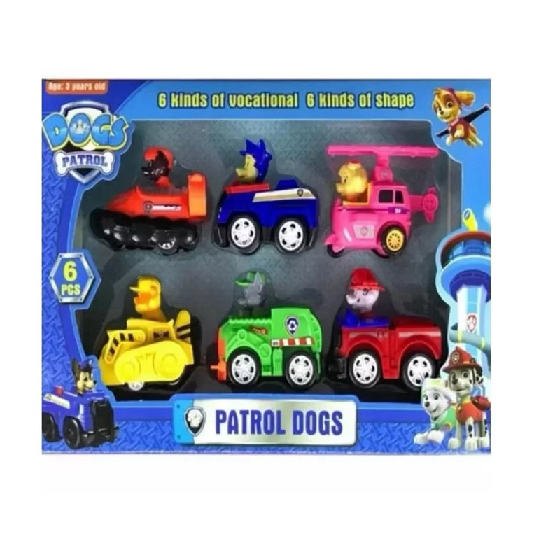 Kit Com 6 Carrinhos De Fricção Patrulha Canina tradicional Brinquedo Crianca em Oferta na Shopee