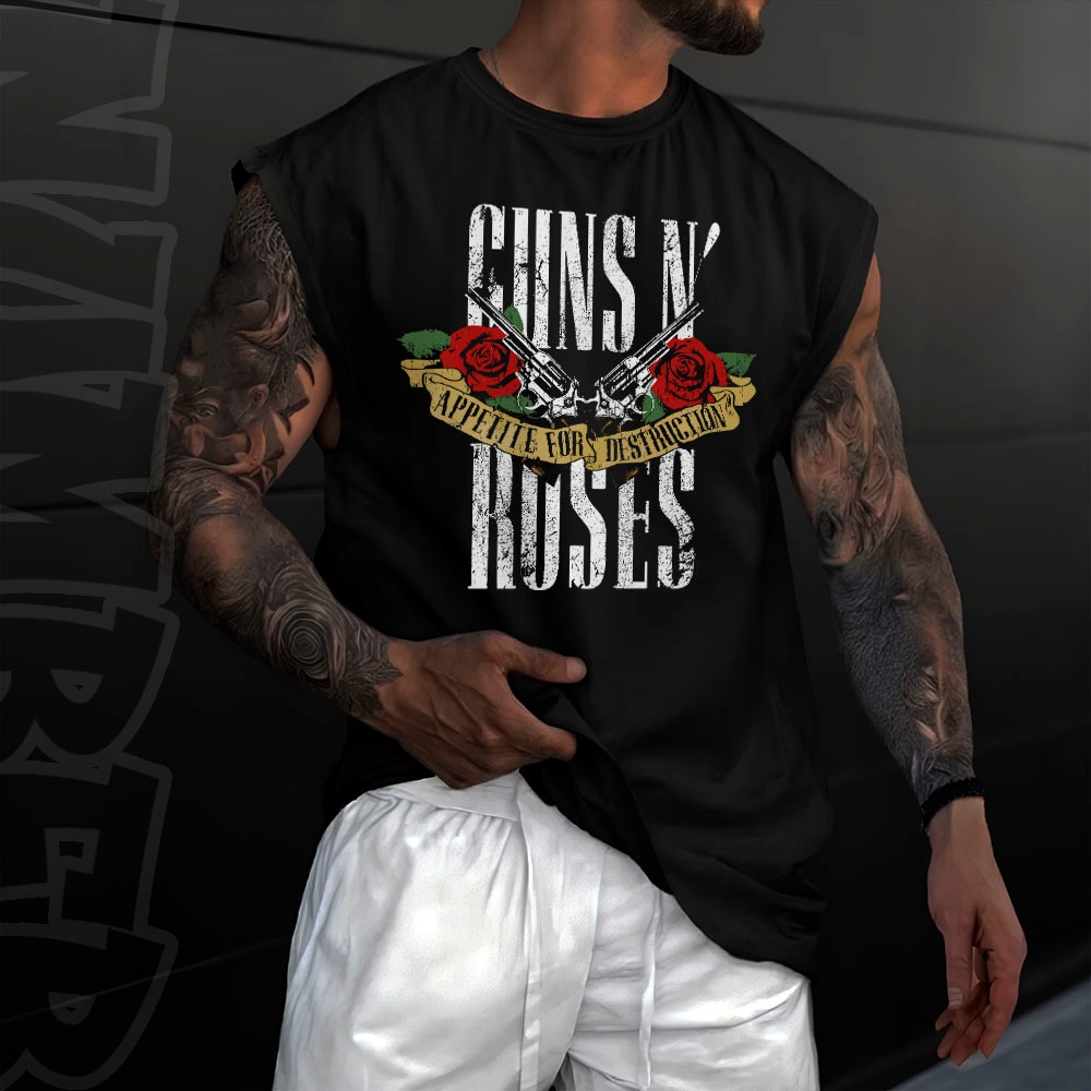 Camiseta regata machao oversized masculino rock banda guns n roses Longline em algodao unissex em Oferta na Shopee