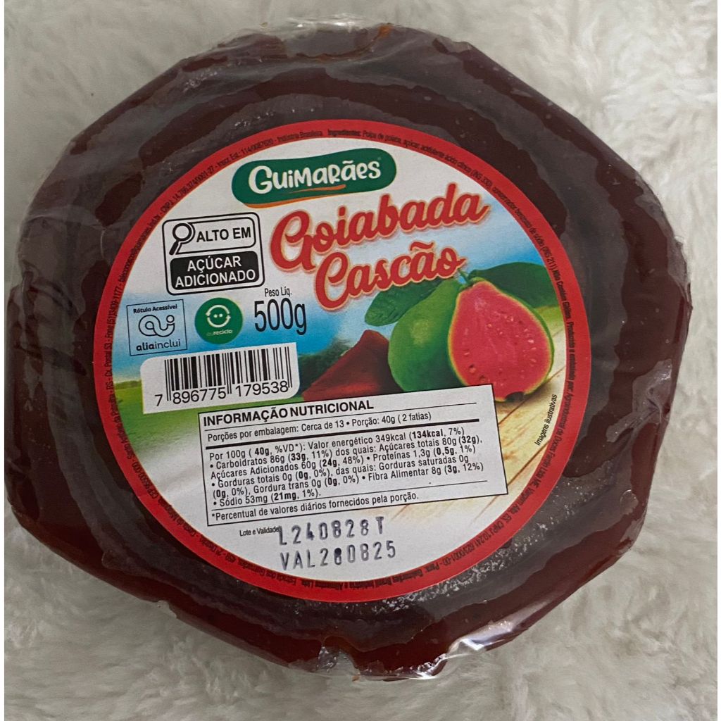 Goiabada Cascão, doce de goiaba, Doces Guimarães, Goiabada deliciosa 500g