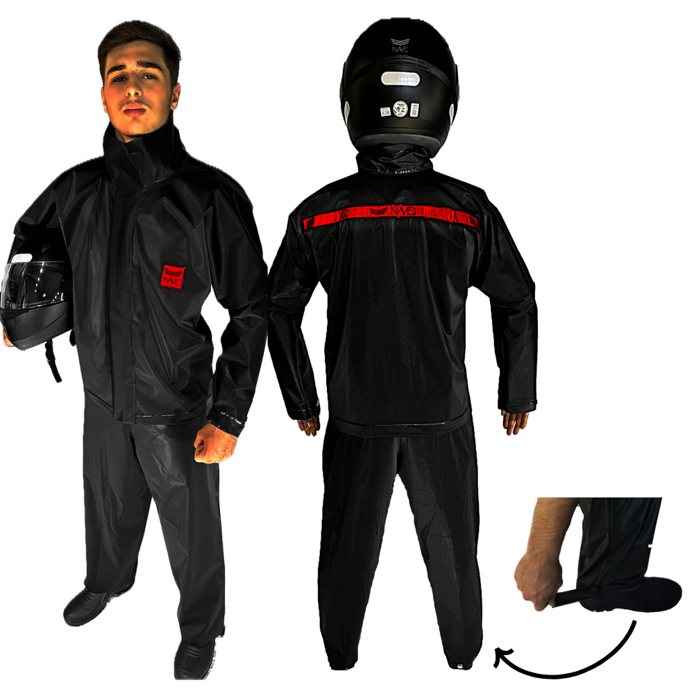 Capa De Chuva Moto Conjunto Completo PVC Reforçado Nave