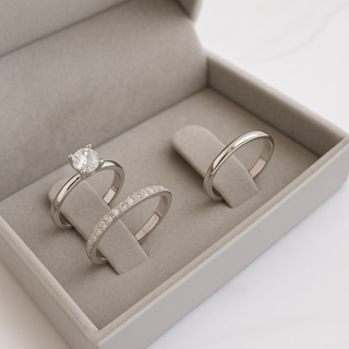 Aliança Compromisso Namoro + Anel Solitário 💍 Luxo e Sofisticação | Kit Casal com Envio Imediato ✨ em Oferta na Shopee