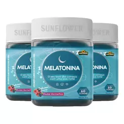 Kit 3X Melatonina Sunflower 180 Gomas