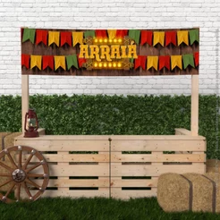 Faixa para Barraca de Festa Junina Decorativa São João Arraiá 2,00×0,50m Em Tecido