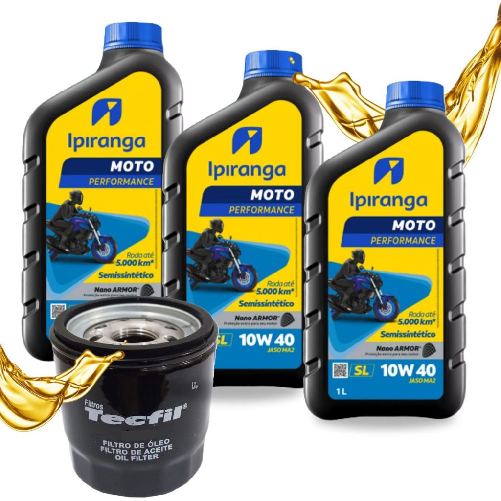 Troca de Óleo Kawasaki Ninja 300 Z300 Versys 300X Ipiranga 10w40 + Filtro em Oferta na Shopee