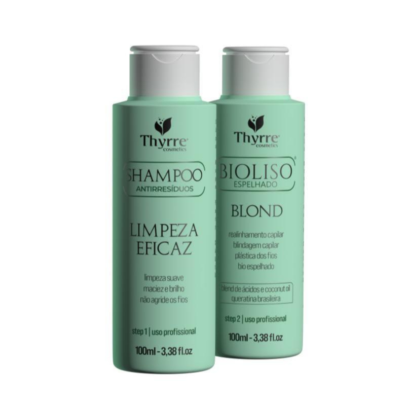 Kit Escova Progressiva Organica Sem Formol 100ml BioLiso Blond Thyrre Cosmetics