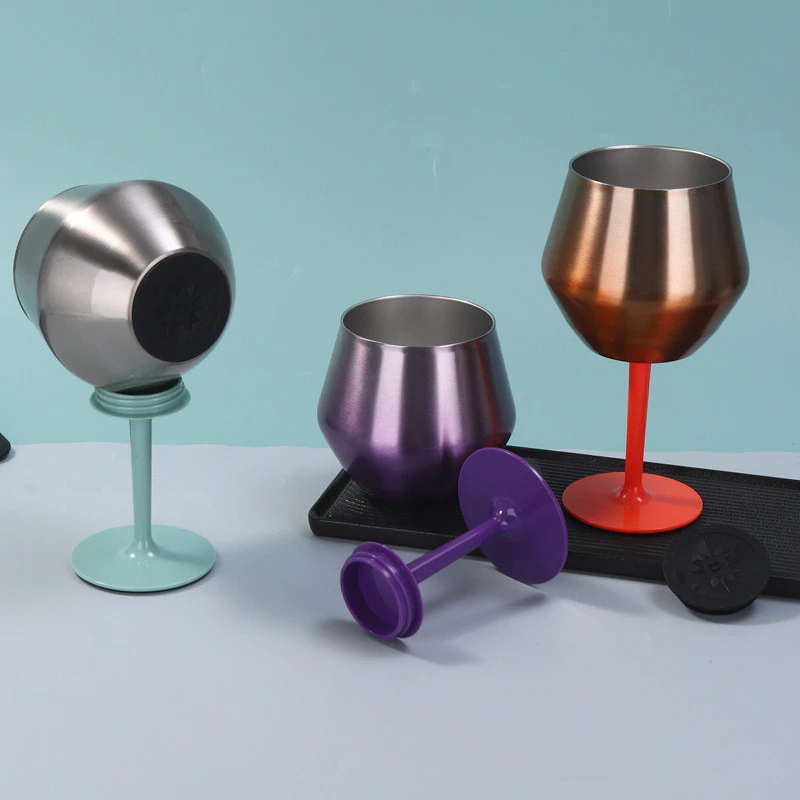 Taça Copo Térmico De Aço Inoxidável 2 Em 1 Para Gin Vinho Drink Café 14oz