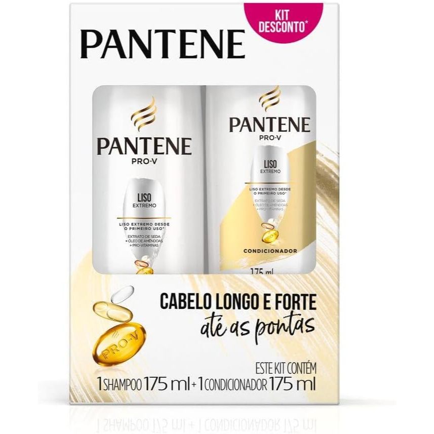 Shampoo + Condicionador Pantene Liso Extremo 175ml em Oferta na Shopee
