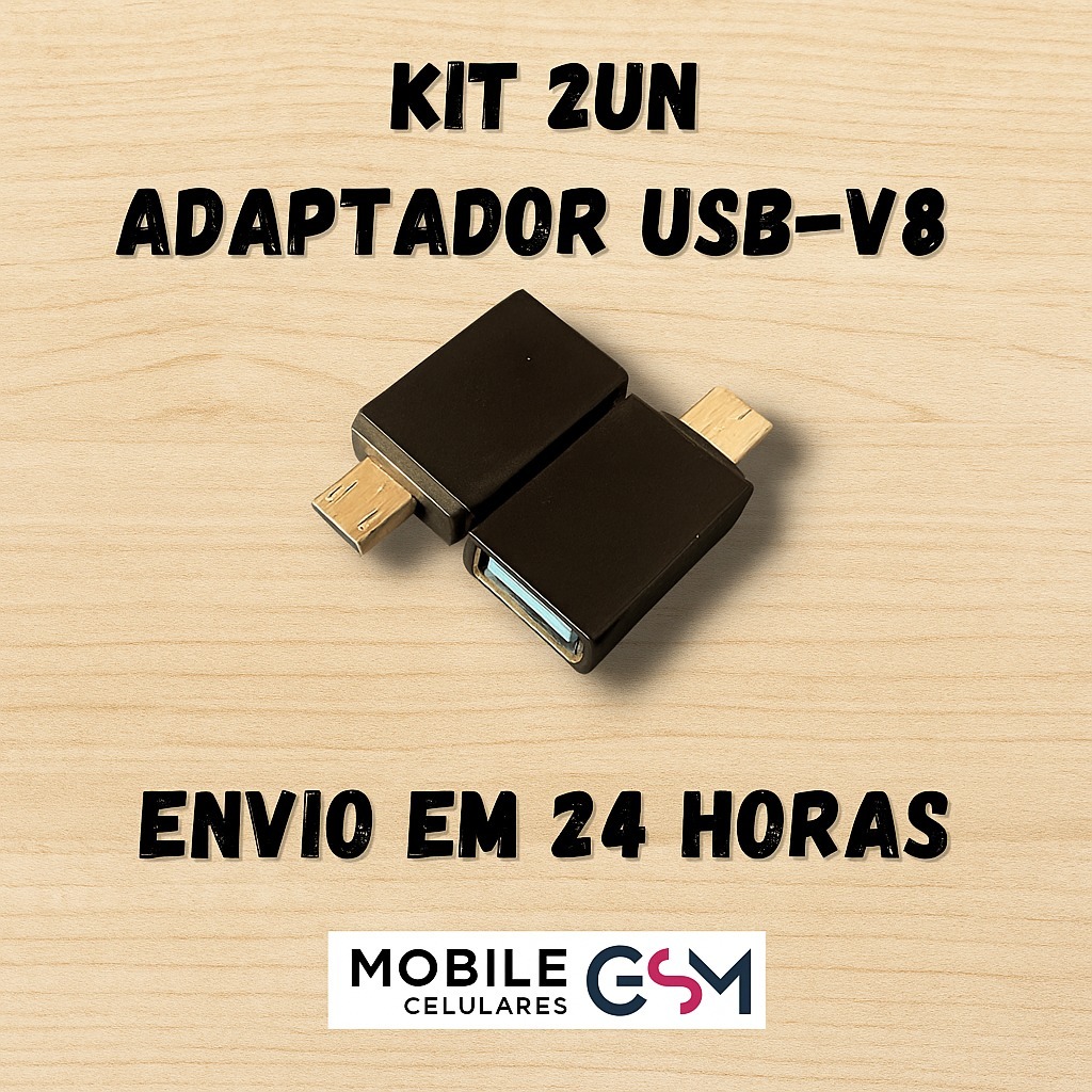 Kit 2 OTG USB para V8 – Conexão Rápida e Compacta no Seu Dia a Dia