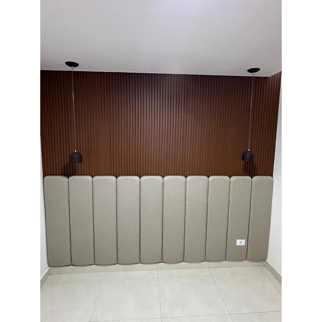 KIT PLACA CABECEIRA MODULAR CAMA CASAL QUEEM OU KING  115x30  SEMI REDONDA MODELO CAUANE