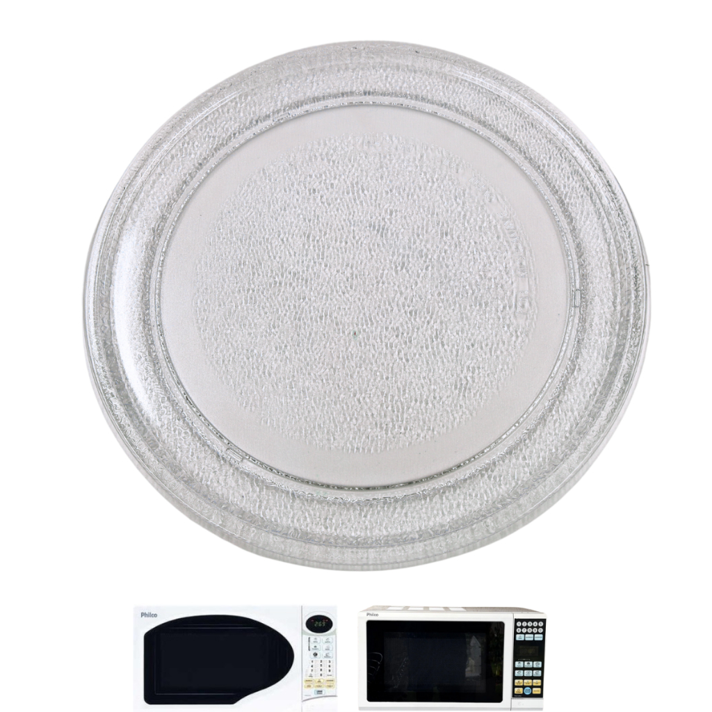 Prato de Microondas para Philco Pms18n2 Pms22N2 24,5 cm Liso Vidro Forte