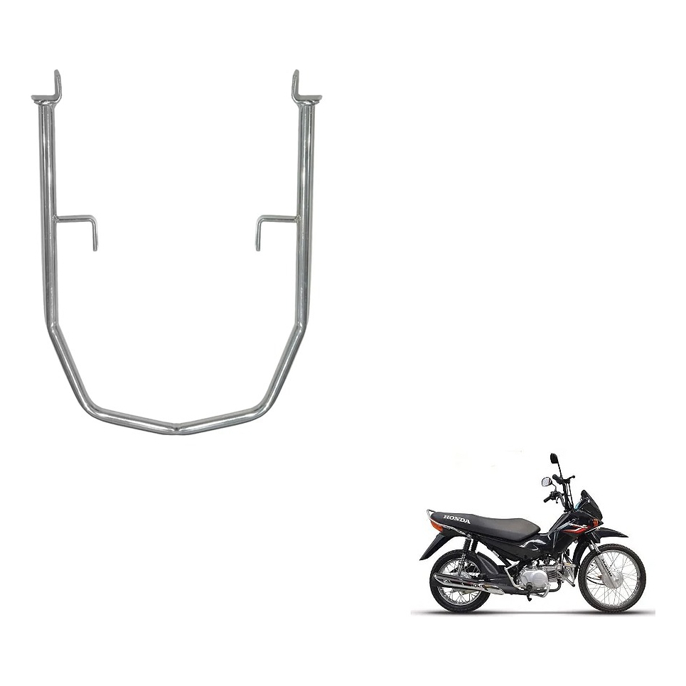Alça Esportiva Moto Pop 100 Cromado Preto 2007 2008 A 2015