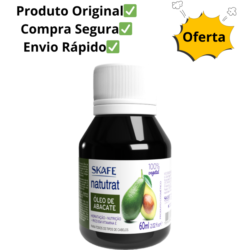 Óleo de Abacate Natutrat 60ml Para Umectação