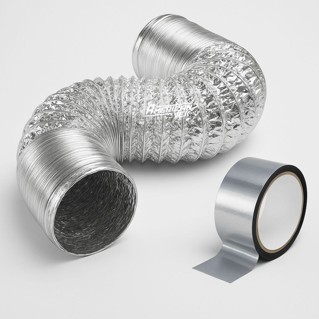 Imagem Kit Duto 150mm 2,5 Metros Flexivel Aluminizado + Fita De Alumínio Para Dutos Tubos Coifas Exaustores