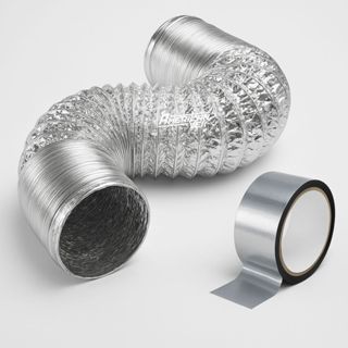 Kit Duto 150mm 2,5 Metros Flexivel Aluminizado + Fita De Alumínio Para Dutos Tubos Coifas Exaustores em Oferta na Shopee