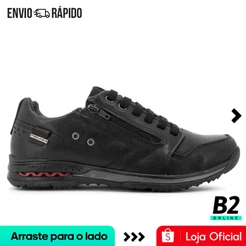 Sapatênis Pegada Gold Casual Com Zíper Masculino Preto Original Com Nota Fiscal e Garantia