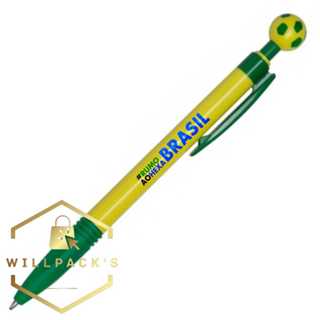 Caneta Esferográfica Cores do Brasil com Bolinha Rumo ao Hexa Personalizado em Oferta na Shopee