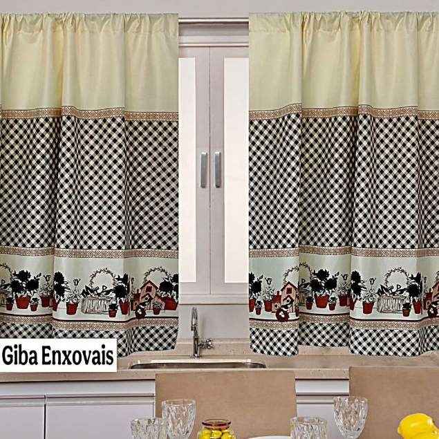Cortina De Cozinha Para Vitro casa e decoração 300cm X 130cm - FAZENDINHA- PREÇO DE FÁBRICA. em Oferta na Shopee