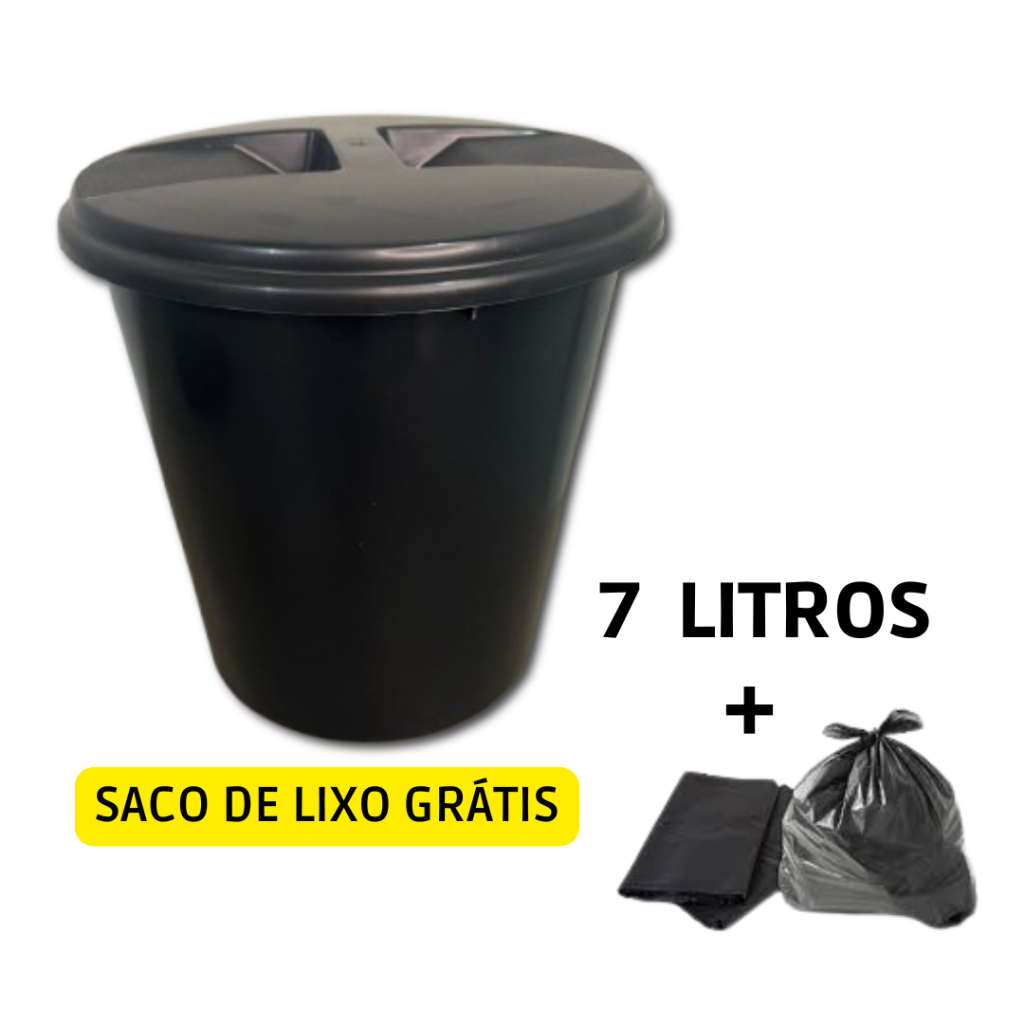 Lixeira para Pia 7 Litros Preto