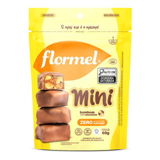 Mini Bombom ao Leite com Amendoim Flormel Zero Açúcar 60g em Oferta na Shopee