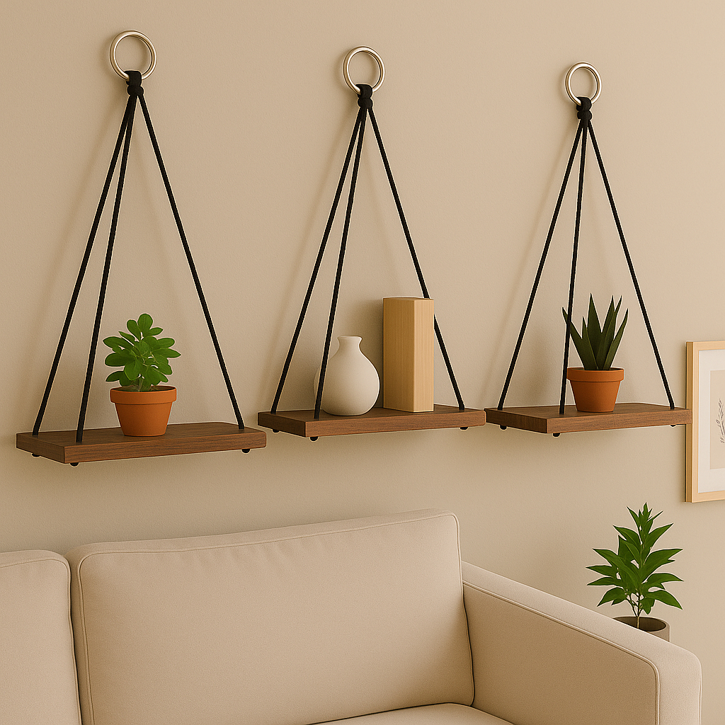 kit 3 Prateleiras de Madeira. Prateleira para Quarto.Prateleira para Plantas e Banheiro
