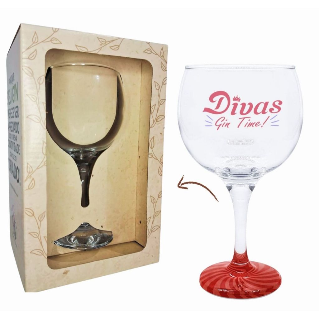 Taça Gin Vidro Divas Gin Time 600ml