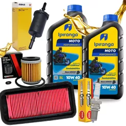 Kit Revisão Fazer 250 2018-2023 Troca Óleo 10w40 Filtros e Vela Ngk