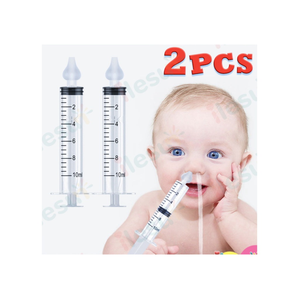 Kit com 1 ou 2 Seringas Lavador Nasal Infantil c/ Bico de Silicone Macio Higiene do Bebê Nariz Sugador Catarro em Oferta na Shopee
