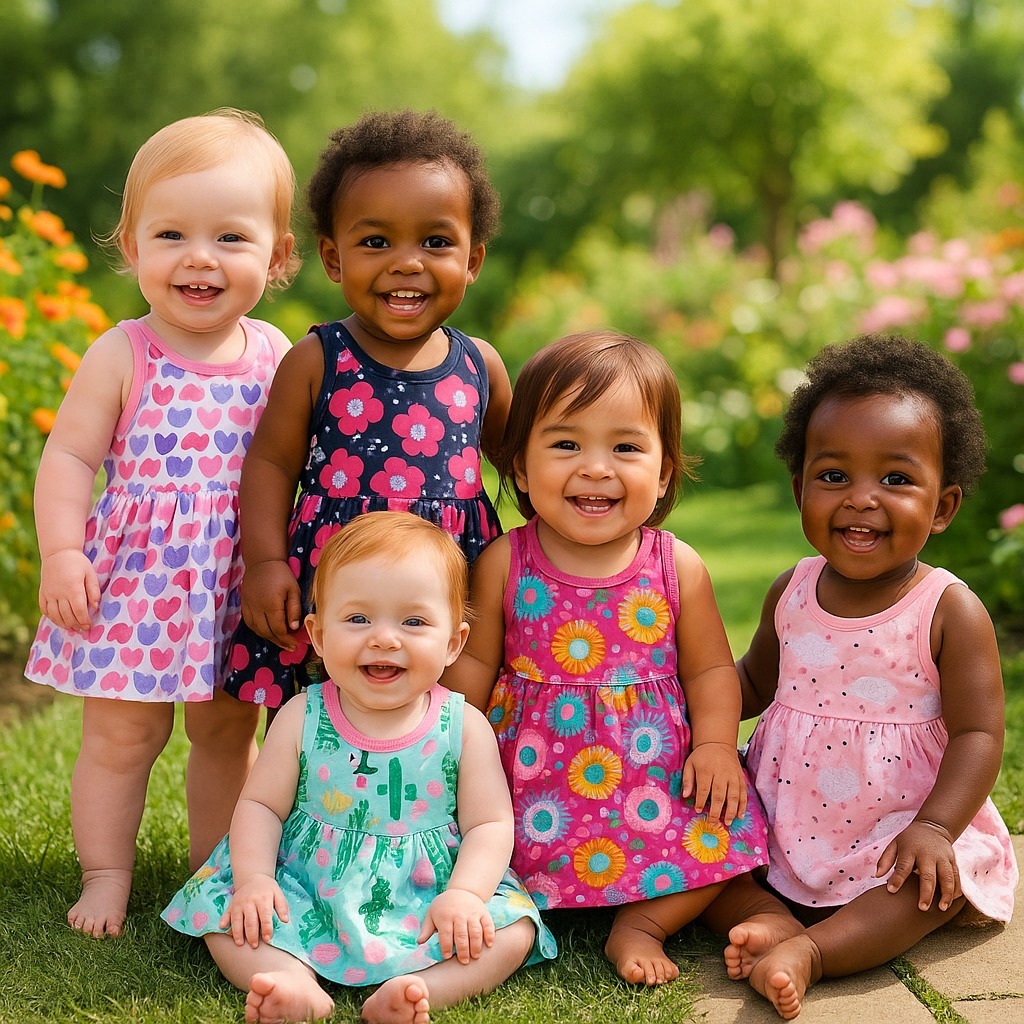 Kit 2 Vestido de bebe menina verão infantil estampado festa tamanho P M G 1 2 3