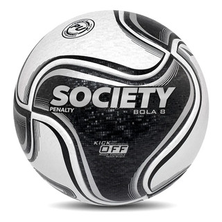 Bola Futebol Society Penalty 8 Oficial Grama Sintética Preta Termotec Kick Off