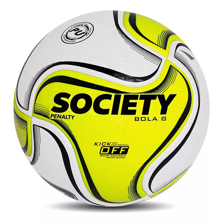 Bola Penalty Futebol Society 8 Verde Neon Termotec Kick Off Grama Sintética Original