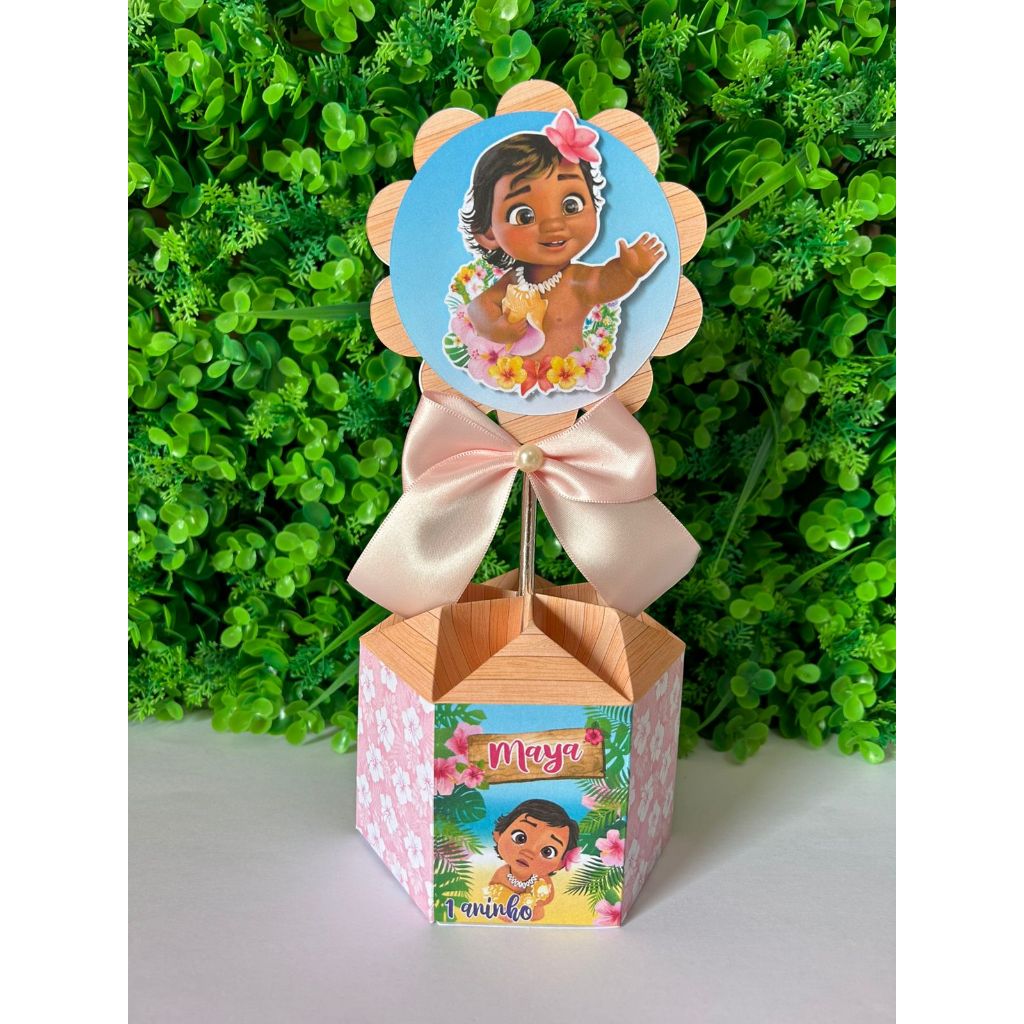 Kit Centro de Mesa Papelaria Personalizada Moana Caixa Caixinha para Festa em Oferta na Shopee