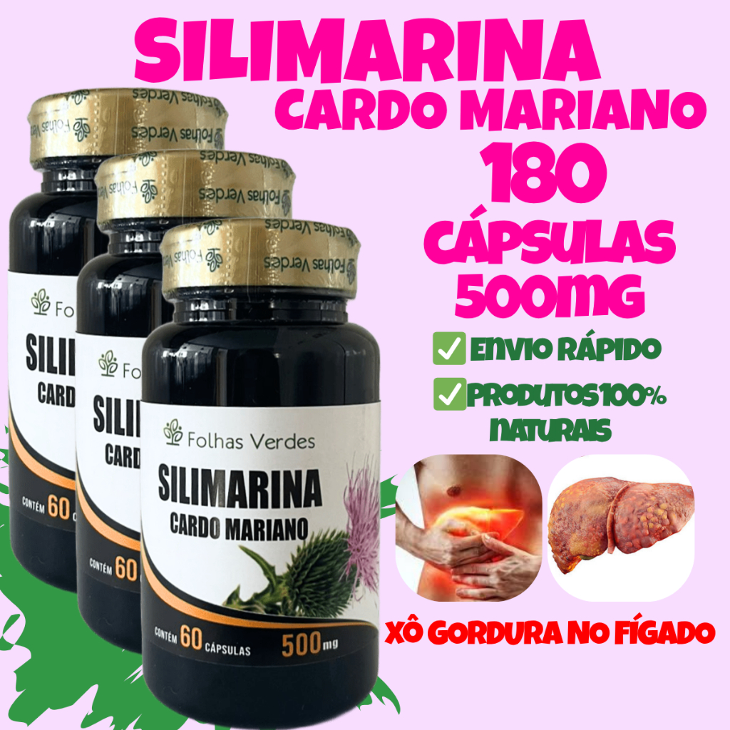 Kit com 3 silmarina Cardo Mariano 500mg – Saúde do Fígado e Bem-Estar | 60 Cápsulas em Oferta na Shopee