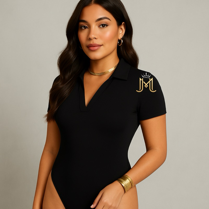 Body Polo Feminino Manga Curta Suplex Duplo | Decote V | Look Casual, Básico e Elegante em Oferta na Shopee