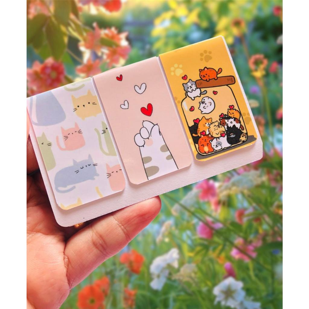 KIT 3 Marcadores de Páginas Magnético Gatinhos Fofos em Oferta na Shopee