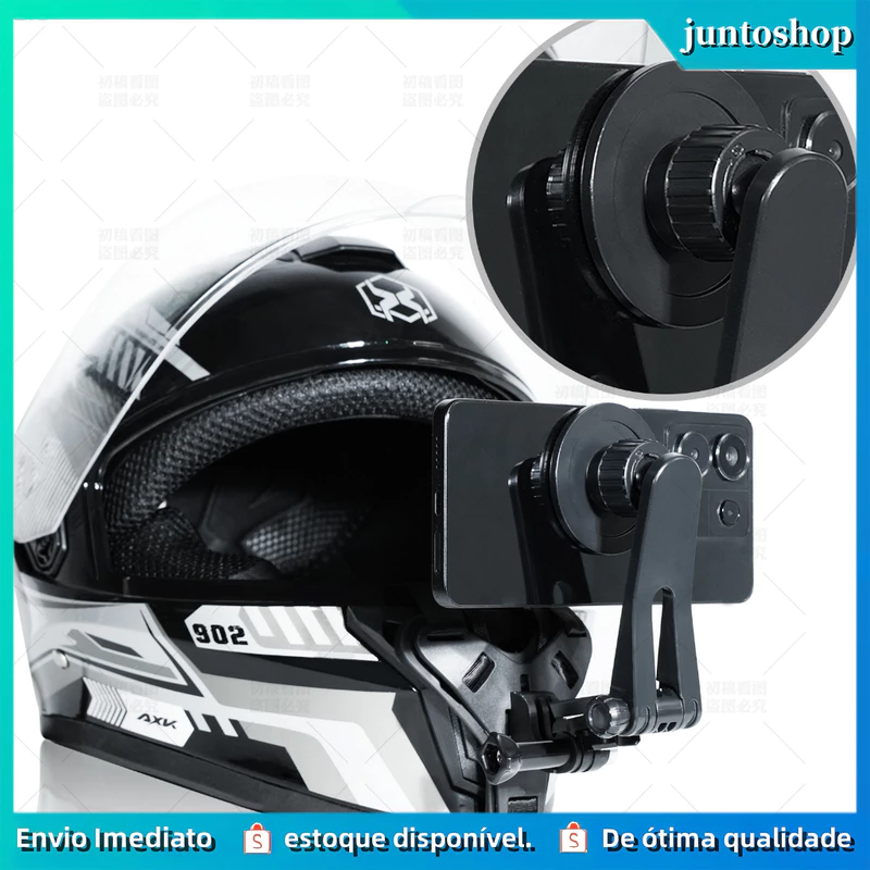 Suporte para Câmera e Celular no Capacete Queixo com 6 Kits — foto 2