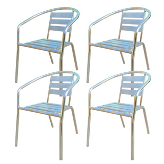 Conjunto 4 Cadeiras Alumínio Leve Área Externa Varanda Jardim Jogo Resistente Piscina Condomínio em Oferta na Shopee