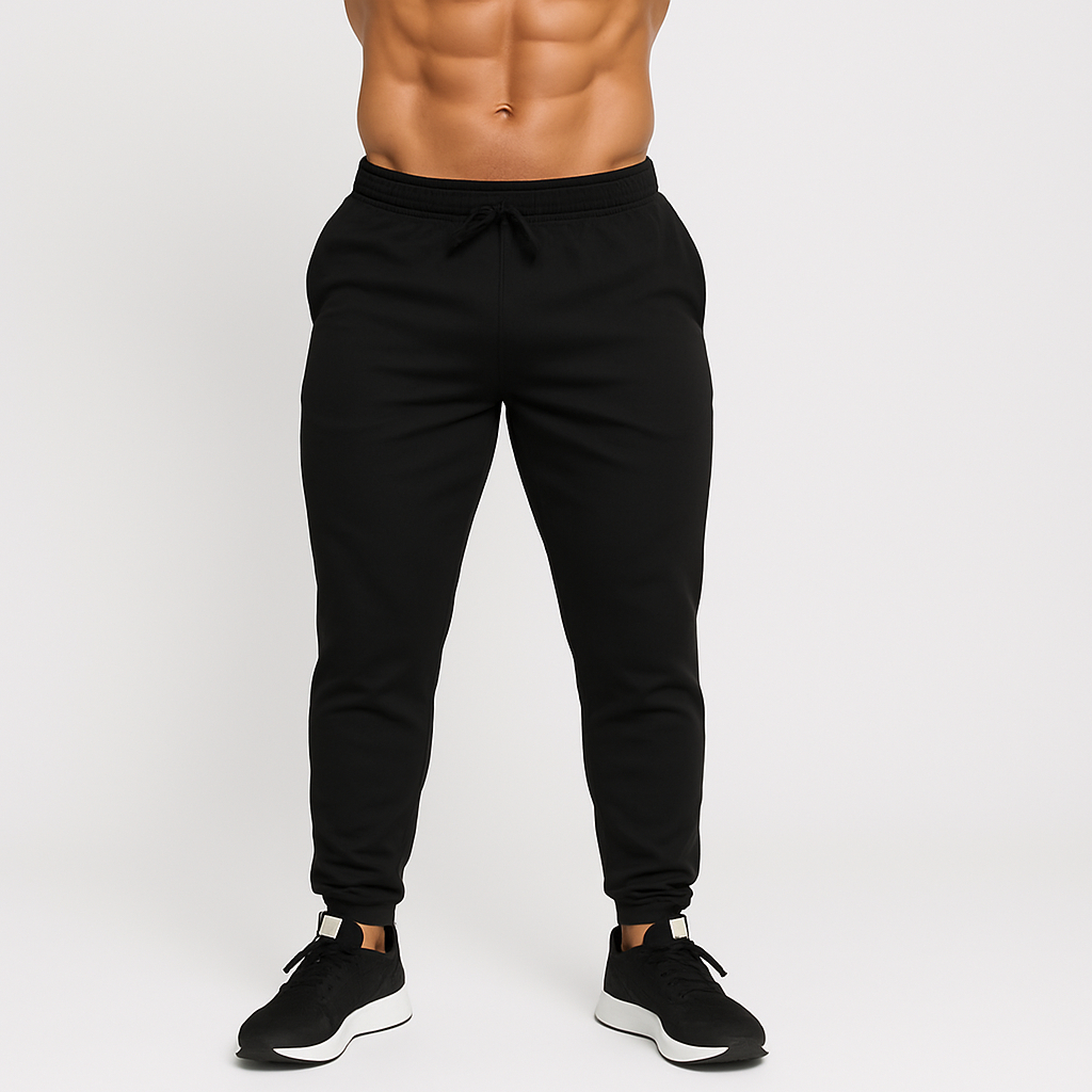 Calça De Moletom Helanca Masculina Com Bolsos Punho No Tornozelo Cós Com Elástico Confortável Estilo