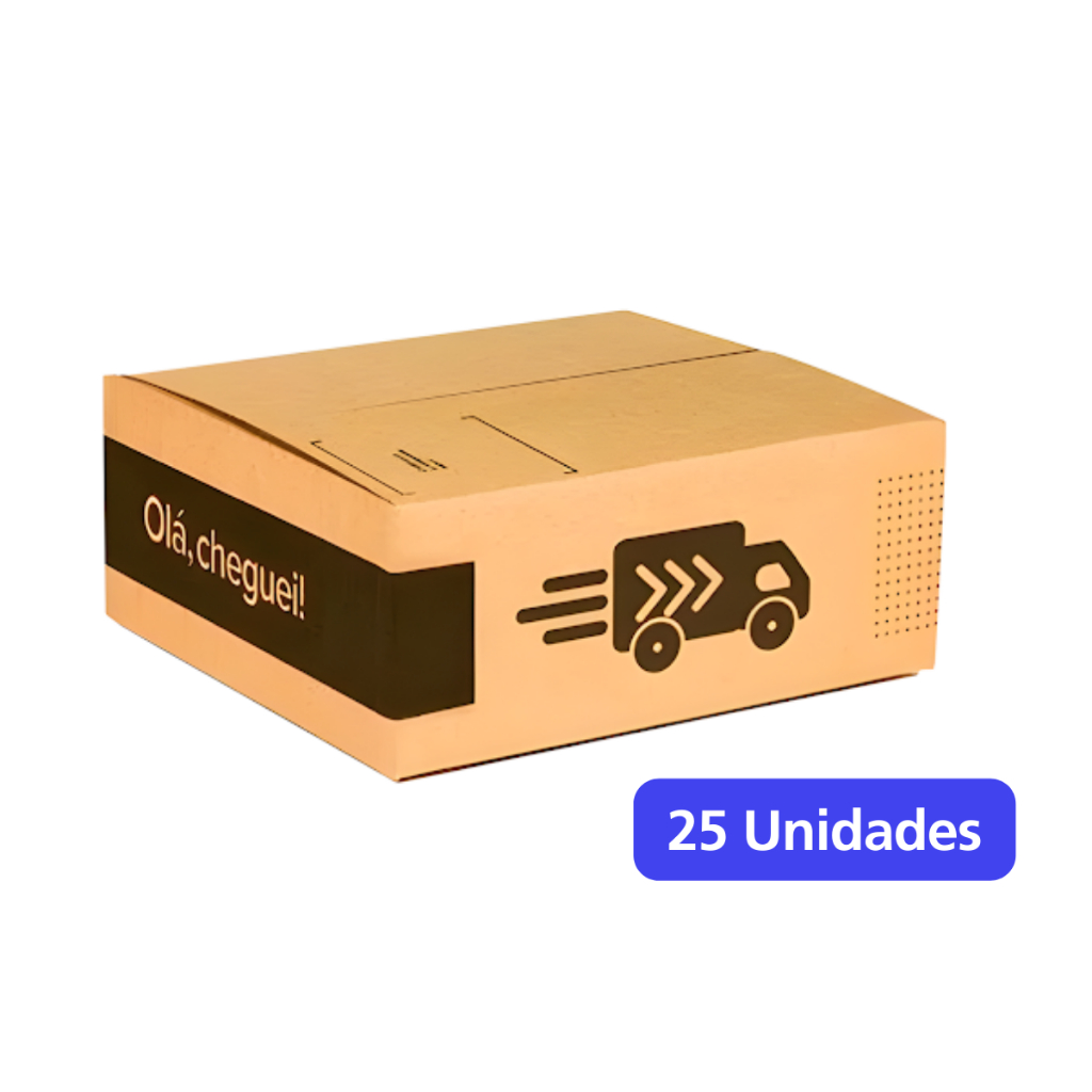Caixa de Papelão 19x16x7 - 25 caixas - Embalagem para Envios Shopee Correios E-commerce e Mudanças